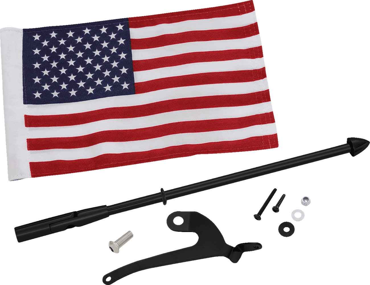 SHOW CHROME 0521-2064 Folding Flag Pole - Right - Black - Can-Am - Spyder