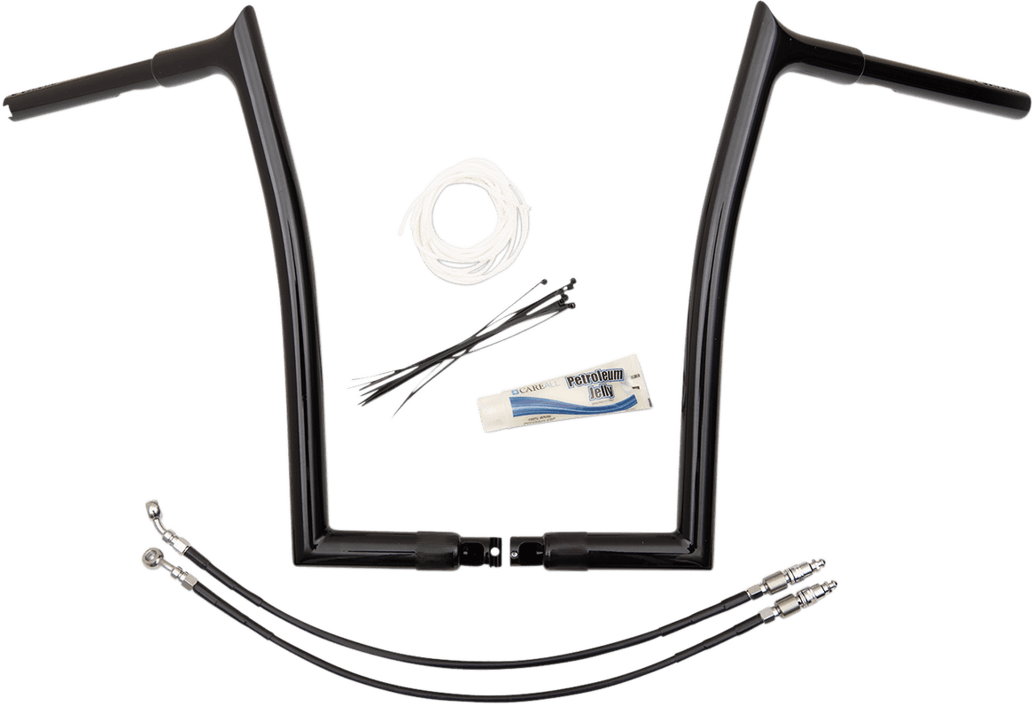 FAT BAGGERS INC. 0601-4801 1-1/4" EZ Install Pointed Top Handlebar Kit - 16" - Black