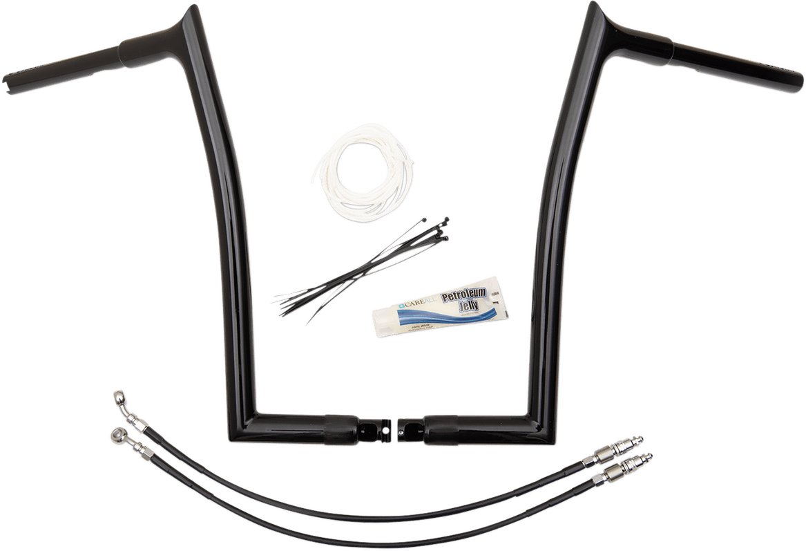 FAT BAGGERS INC. 0601-4801 1-1/4" EZ Install Pointed Top Handlebar Kit - 16" - Black