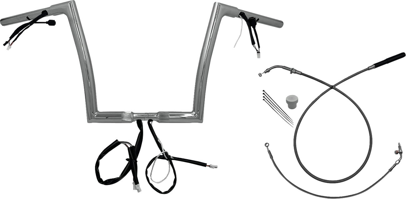 FAT BAGGERS INC. 06016911 1-1/4" EZ Install Flat Top Handlebar - 12" - Chrome