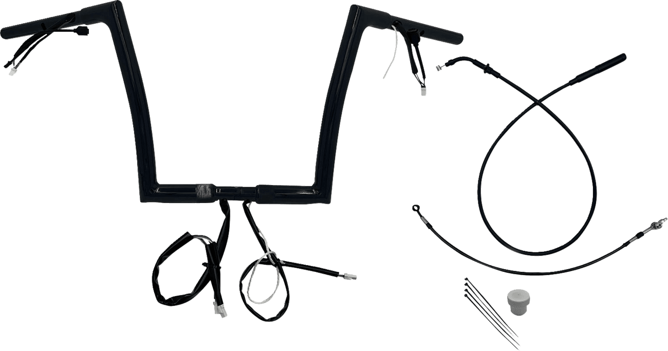 FAT BAGGERS INC. 06016912 1-1/4" EZ Install Flat Top Handlebar - 12" - Black
