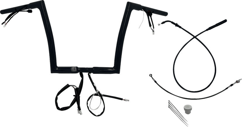 FAT BAGGERS INC. 06016912 1-1/4" EZ Install Flat Top Handlebar - 12" - Black