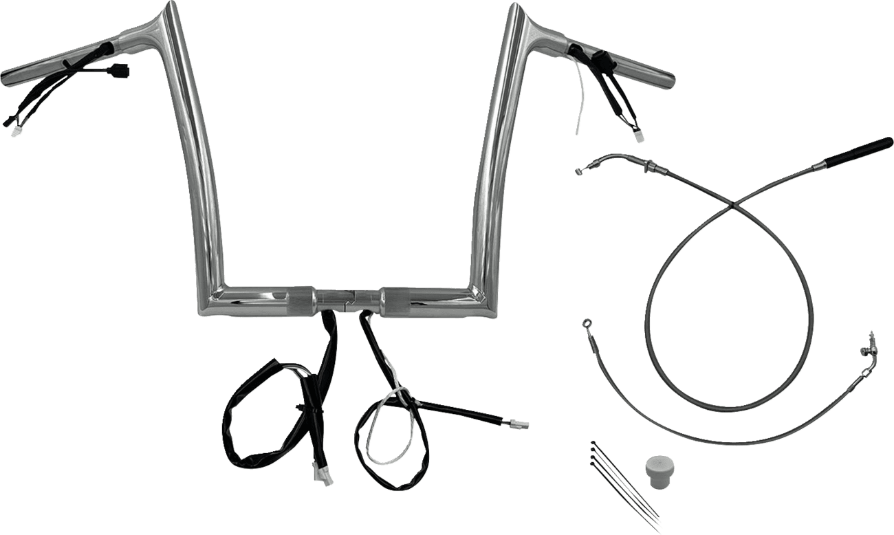 FAT BAGGERS INC. 06016913 1-1/4" EZ Install Pointed Top Handlebar - 12" - Chrome