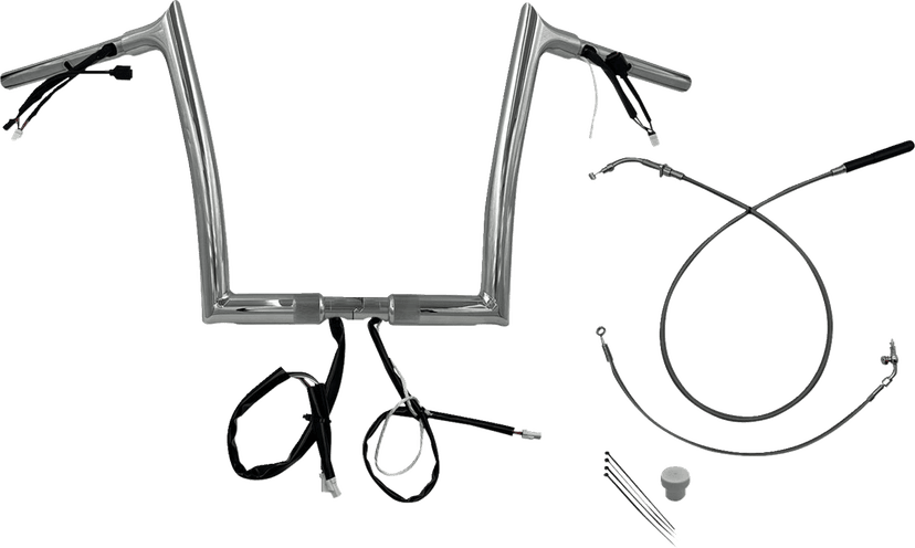 FAT BAGGERS INC. 06016913 1-1/4" EZ Install Pointed Top Handlebar - 12" - Chrome