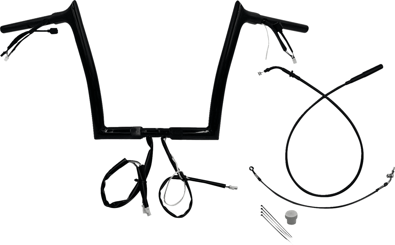 FAT BAGGERS INC. 06016914 1-1/4" EZ Install Pointed Top Handlebar - 12" - Black