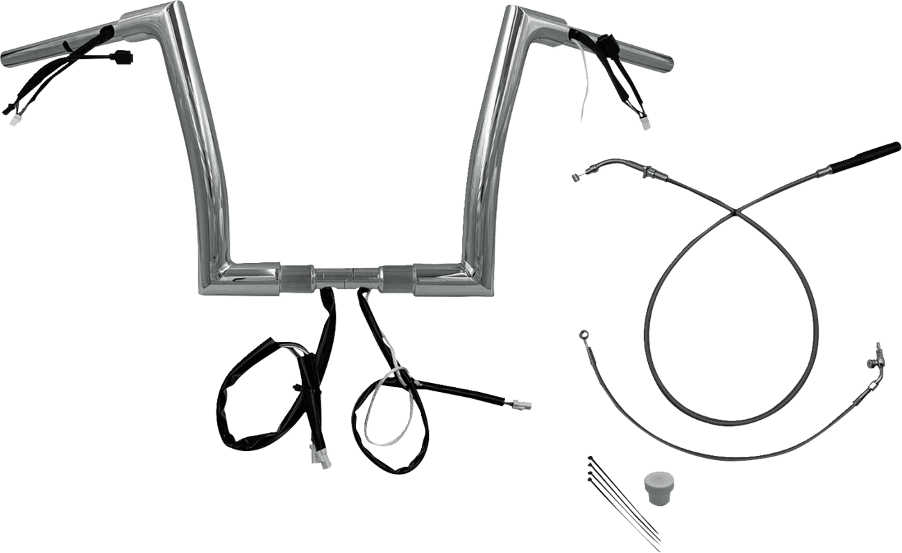 FAT BAGGERS INC. 06016915 1-1/2" EZ Install Flat Top Handlebar - 12" - Chrome