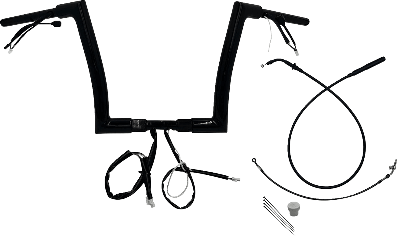 FAT BAGGERS INC. 06016916 1-1/2" EZ Install Flat Top Handlebar - 12" - Black