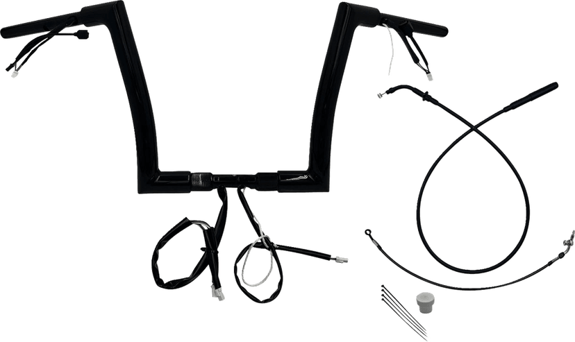FAT BAGGERS INC. 06016916 1-1/2" EZ Install Flat Top Handlebar - 12" - Black
