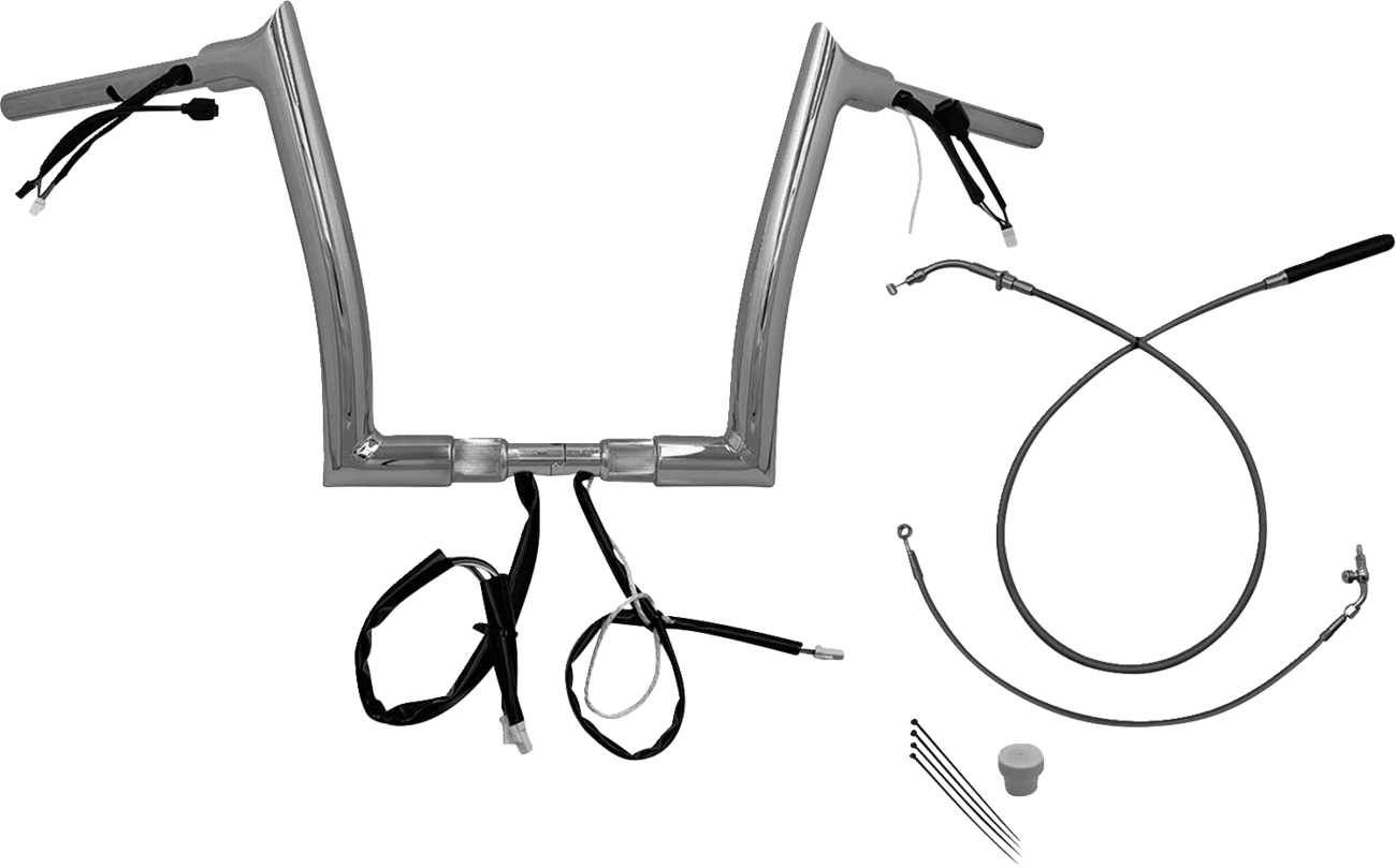 FAT BAGGERS INC. 06016917 1-1/2" EZ Install Pointed Top Handlebar - 12" - Chrome