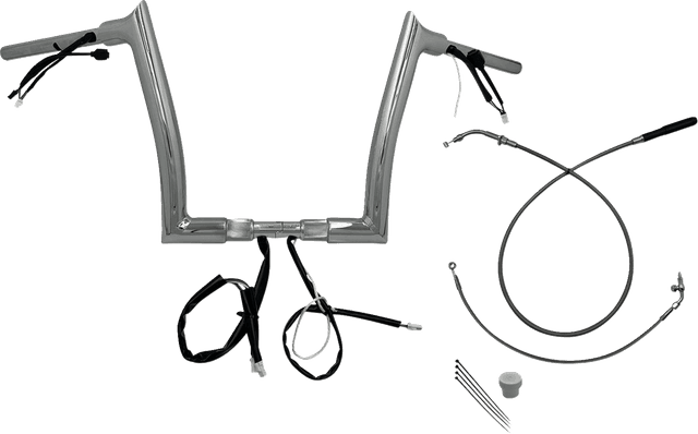 FAT BAGGERS INC. 06016917 1-1/2" EZ Install Pointed Top Handlebar - 12" - Chrome