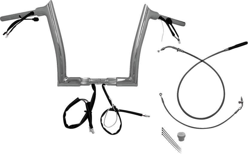 FAT BAGGERS INC. 06016917 1-1/2" EZ Install Pointed Top Handlebar - 12" - Chrome