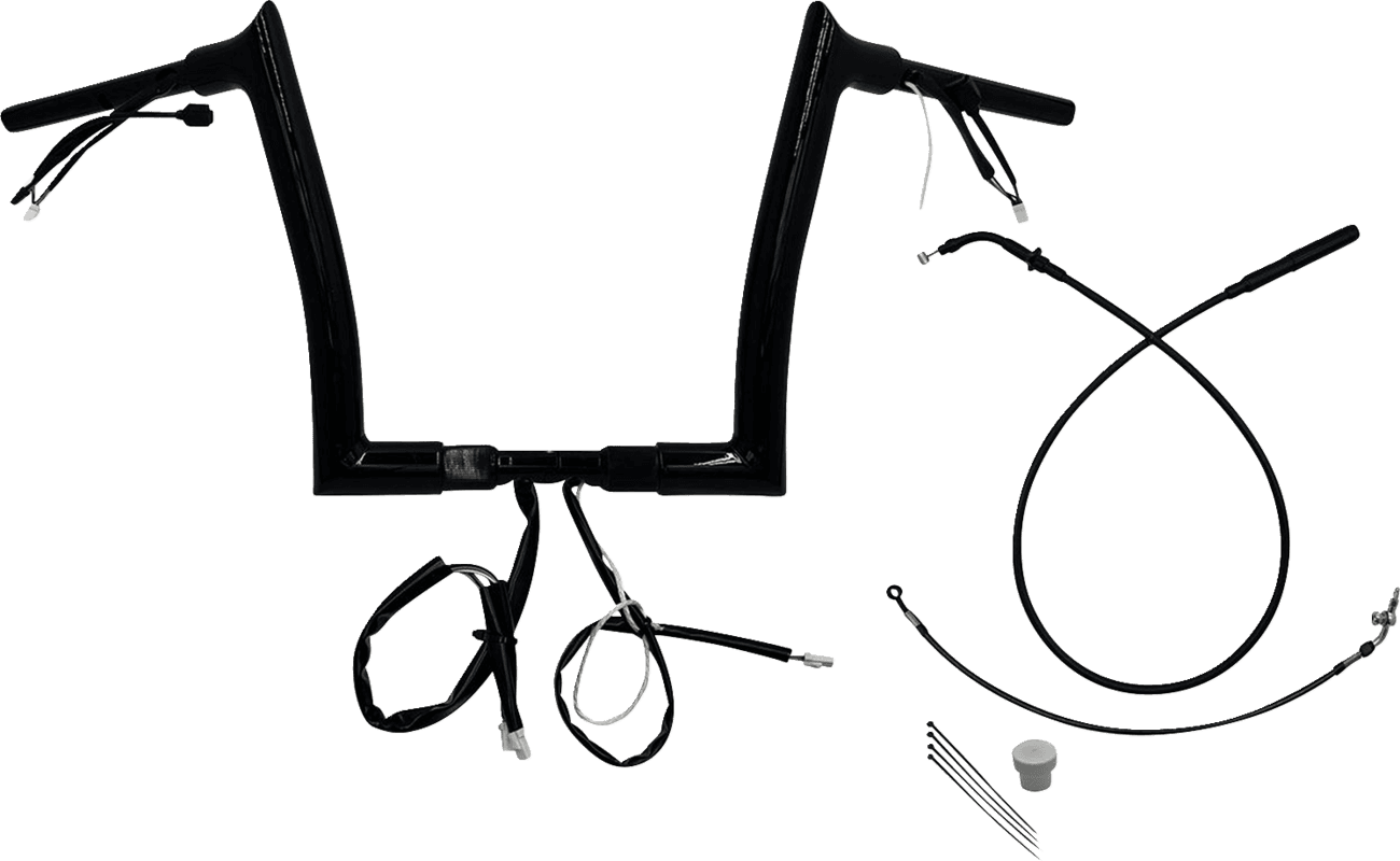 FAT BAGGERS INC. 06016918 1-1/2" EZ Install Pointed Top Handlebar - 12" - Black