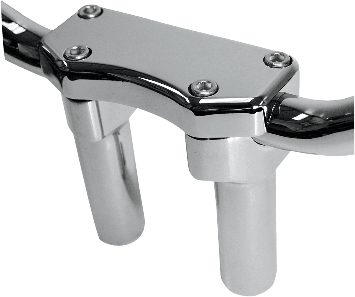 DRAG SPECIALTIES 0602-0588 Handlebar Riser & Top Clamp Kit - 4" - Buffalo - Chrome