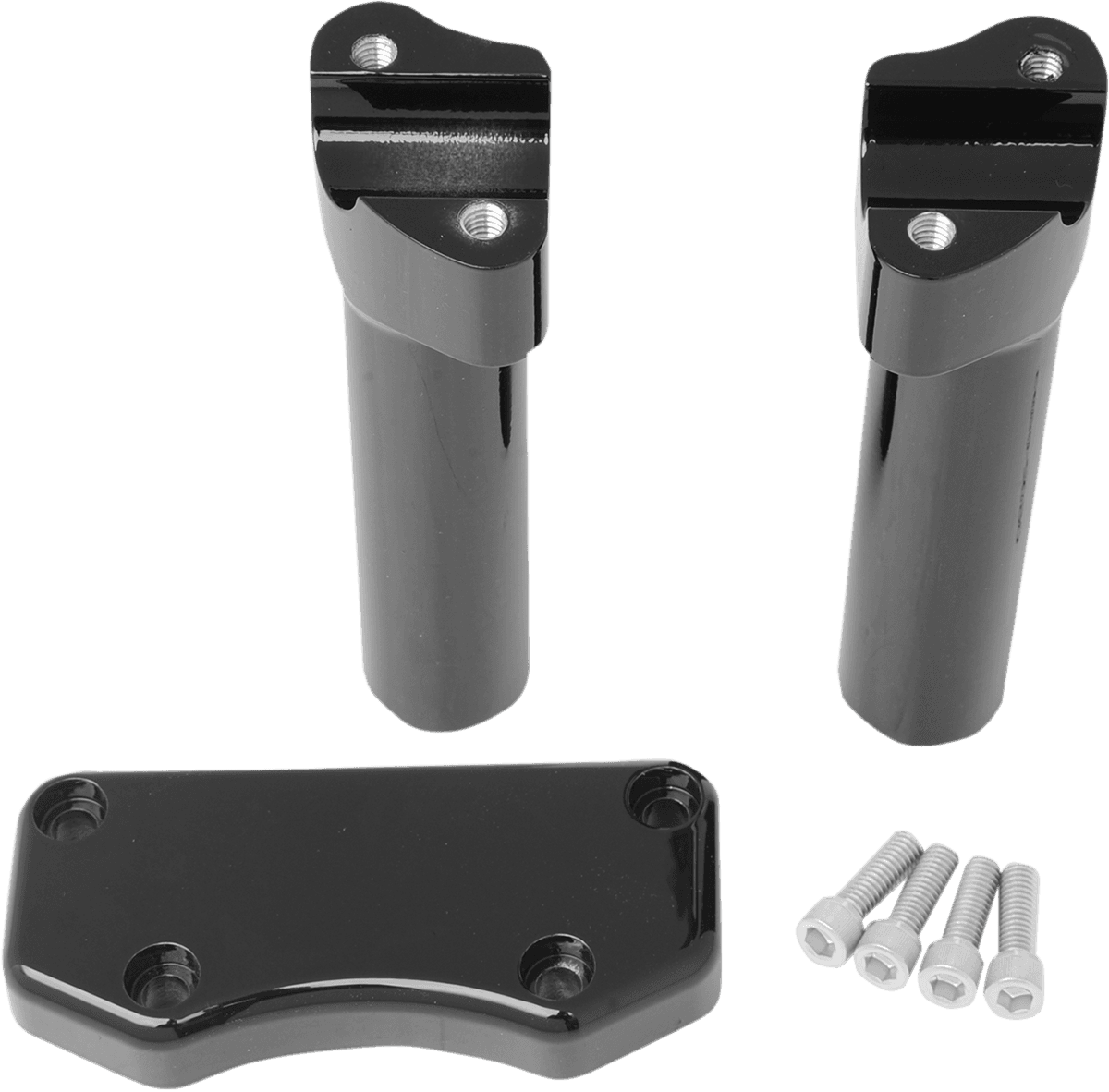 DRAG SPECIALTIES 0602-0593 Handlebar Riser & Top Clamp Kit - 6" - Buffalo - Black