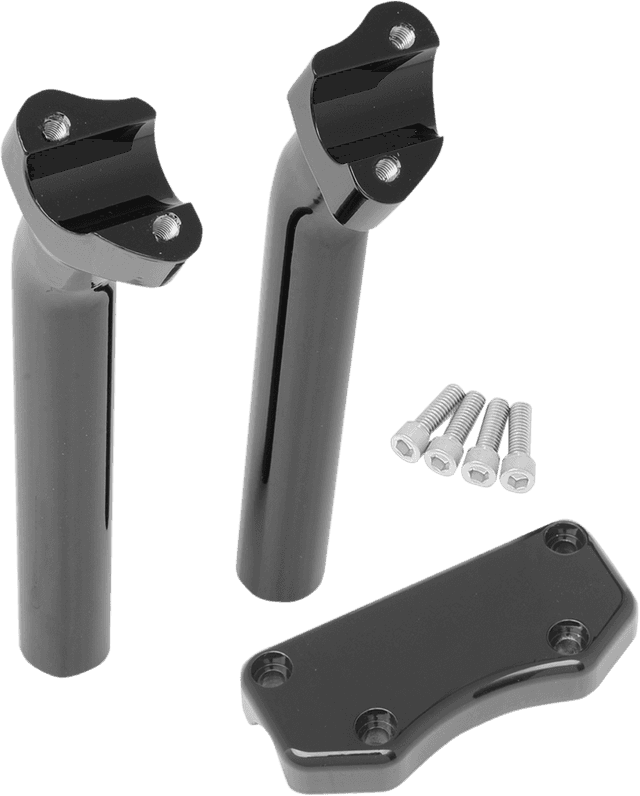 DRAG SPECIALTIES 0602-0595 Handlebar Riser & Top Clamp Kit - 9-1/2" - Buffalo - Black
