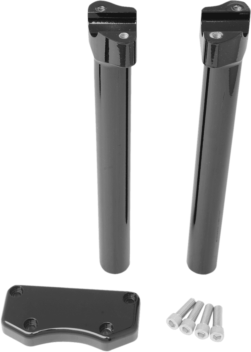 DRAG SPECIALTIES 0602-0599 Handlebar Riser & Top Clamp Kit - 12" - Buffalo - Black