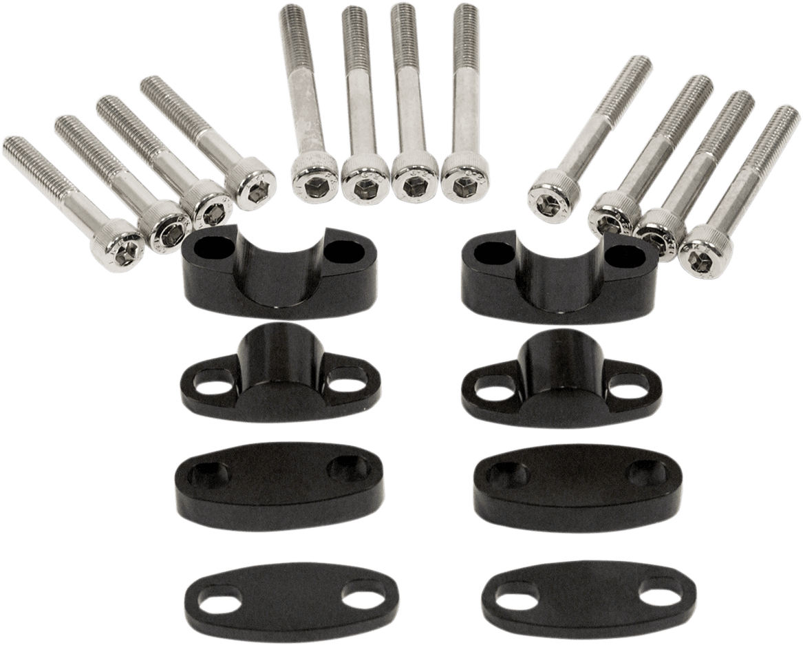 EMGO 0602-0787 Aluminum Handlebar Riser Kit - 7/8" - Black