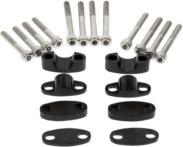 EMGO 0602-0787 Aluminum Handlebar Riser Kit - 7/8" - Black