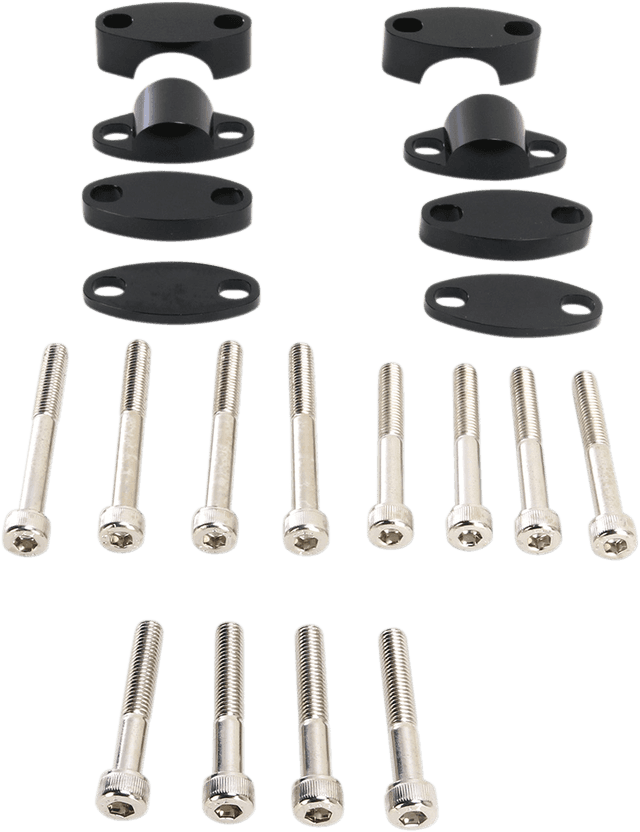EMGO 0602-0789 Aluminum Handlebar Riser Kit - 1-1/8" - Black