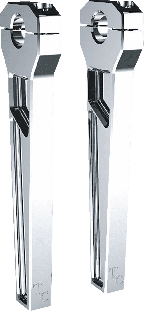 TODD'S CYCLE 0602-1390 Risers - 1-1/8" Clamping - 10" Rise - Chrome