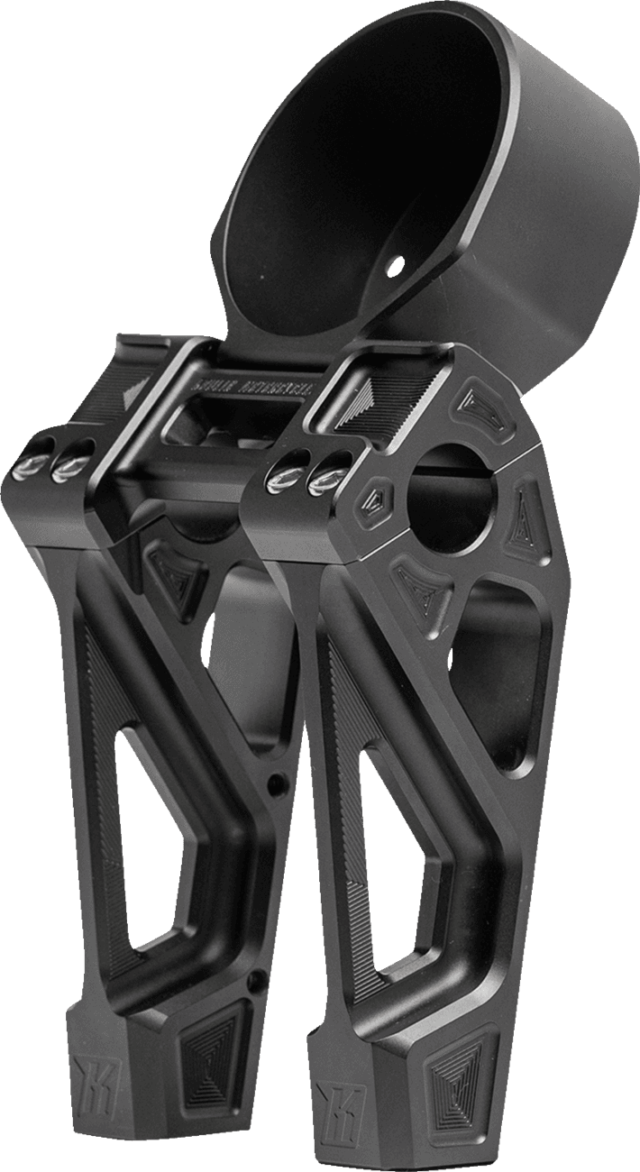 KODLIN USA 0602-1463 Fastback Risers - Includes Clamp & Gauge Bracket - 6" - Black