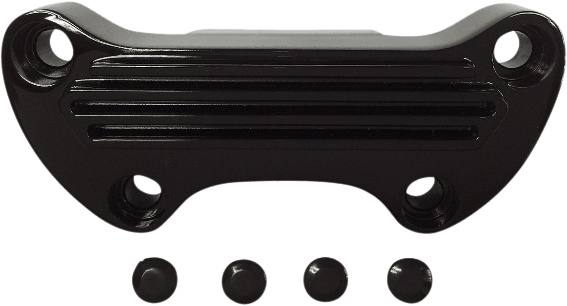 DRAG SPECIALTIES 0603-0810 Handlebar Clamp - Finned - Black