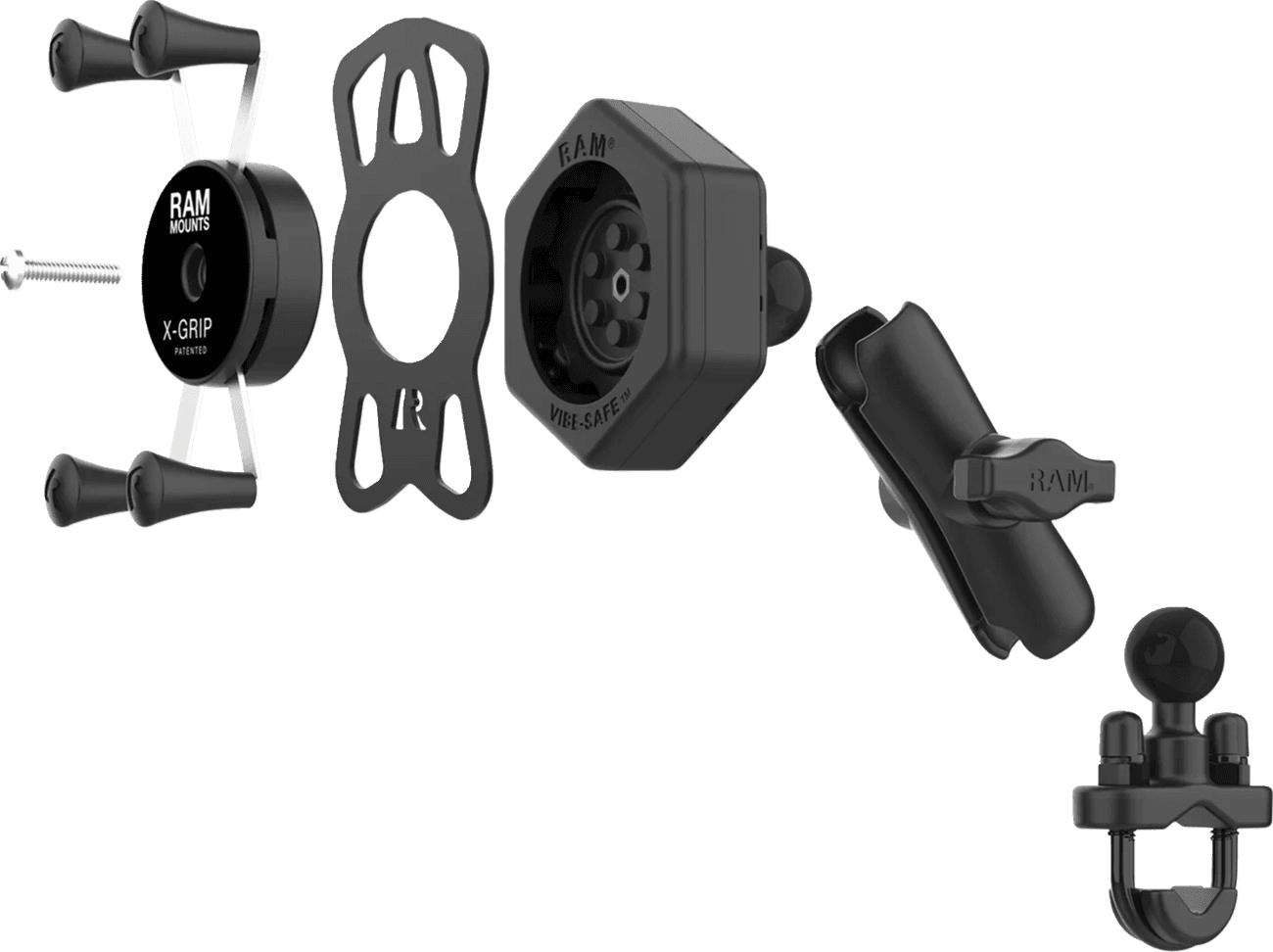 RAM MOUNTS 06031127 X-Grip® Mount Kit - Vibe Safe™ - U-Bolt - Medium