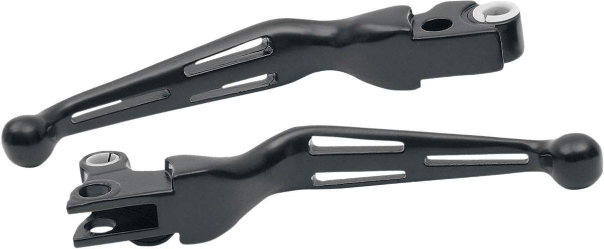 DRAG SPECIALTIES 0610-0221 Slotted Wide Blade Lever Set - Black