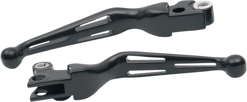 DRAG SPECIALTIES 0610-0221 Slotted Wide Blade Lever Set - Black — image 1 of 4