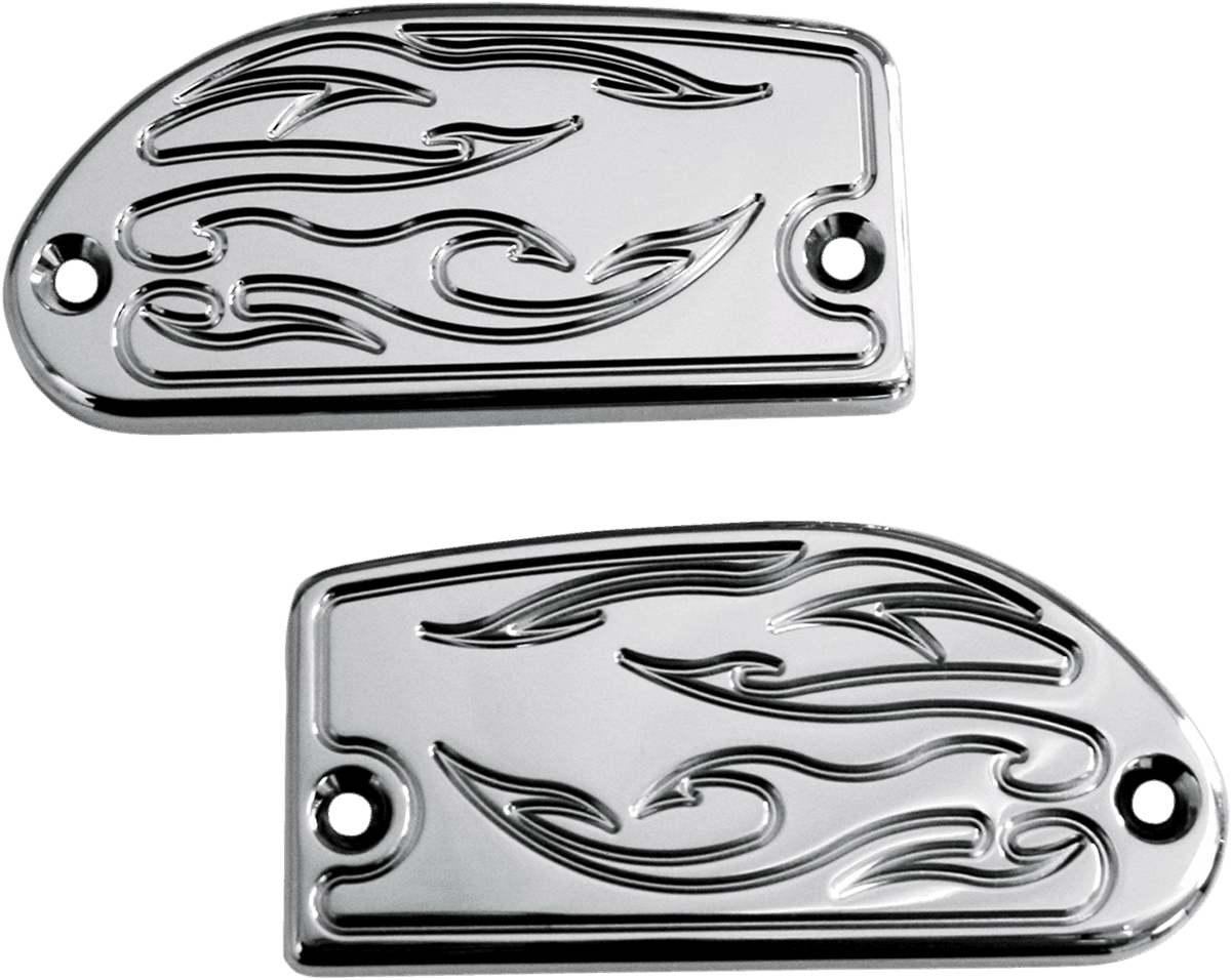 BARON 0610-0304 Master Cylinder Cover - Flame - Yamaha - Chrome