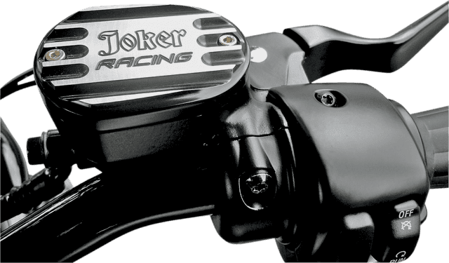 JOKER MACHINE 0610-0583 Front Brake Master Cylinder Cover - Joker Logo - Black — image 2 of 2