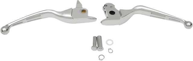 DRAG SPECIALTIES 0610-0792 Slotted Wide Blade Lever Set - Chrome