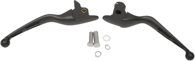 DRAG SPECIALTIES 0610-0793 Slotted Wide Blade Lever Set - Black — image 1 of 2