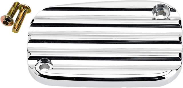 JOKER MACHINE 0610-0842 Front Brake Master Cylinder Cover - Finned - Chrome