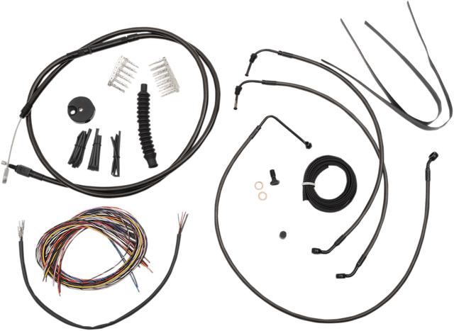 LA CHOPPERS 06101546 Handlebar Cable/Brake Line Kit - Complete - 18" - 20" Handlebars - Midnight