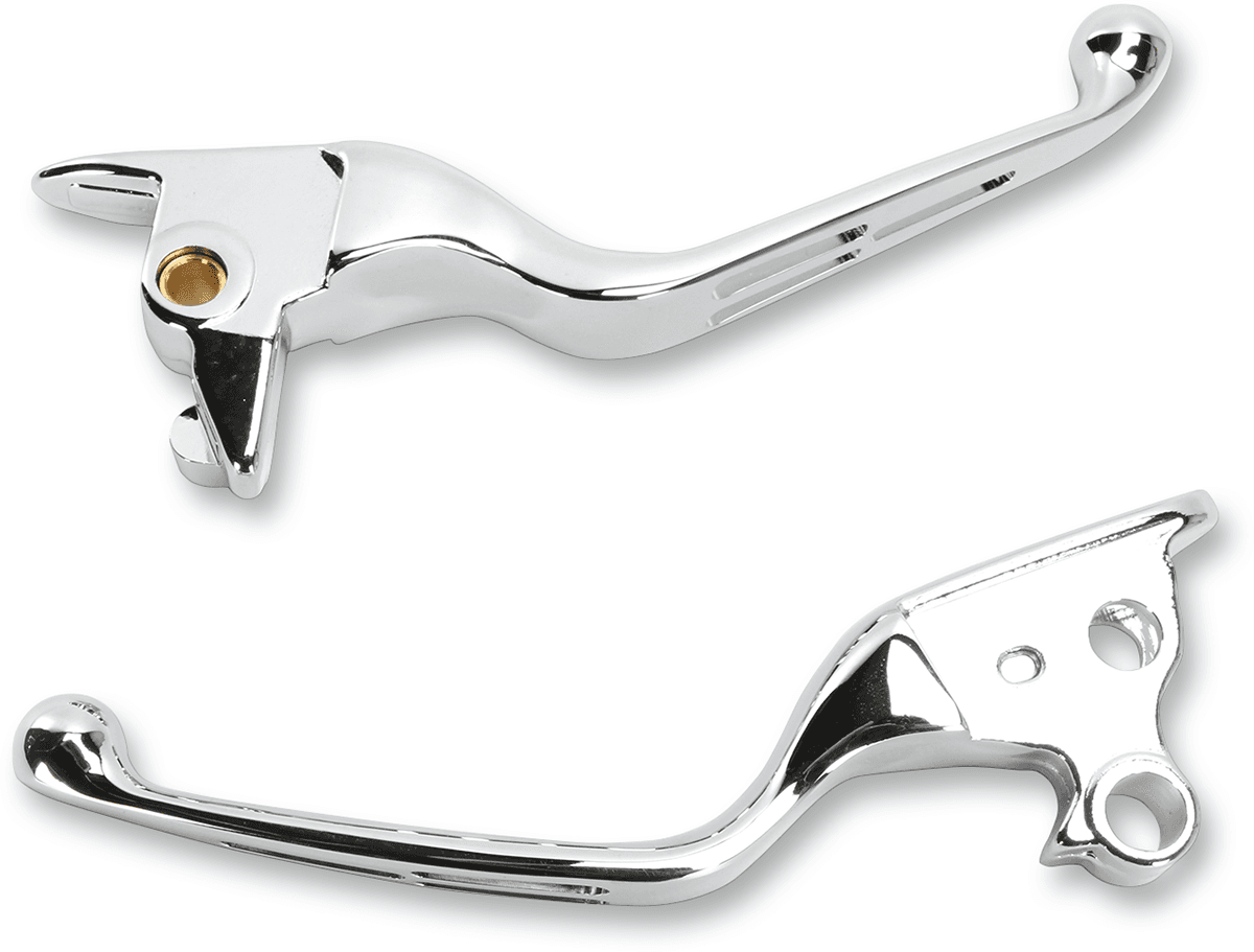 DRAG SPECIALTIES 0610-1684 Slotted Wide Blade Lever Set - Chrome