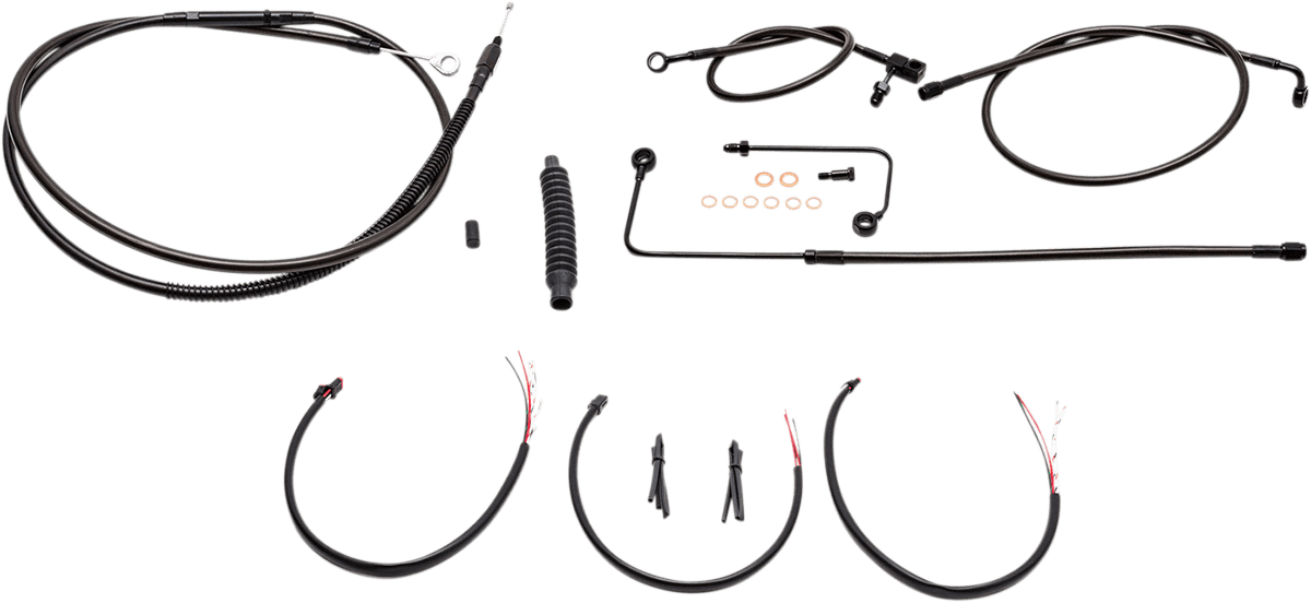 LA CHOPPERS 06101819 Complete Midnight Braided Cable Kit - 15"-17" Handlebars - '16-'17 FLS