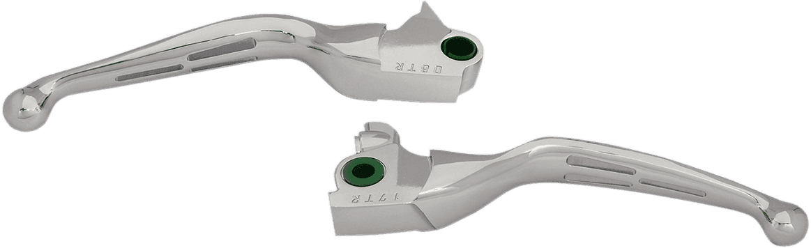 DRAG SPECIALTIES 0610-1980 Slotted Wide Blade Lever Set - Chrome