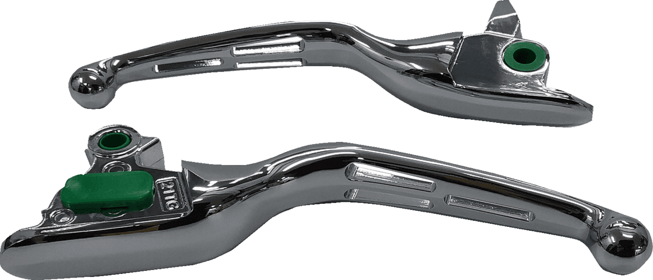 DRAG SPECIALTIES 0610-2255 Slotted Wide Blade Lever Set - Chrome
