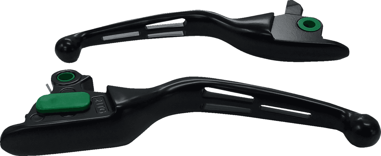 DRAG SPECIALTIES 0610-2256 Slotted Wide Blade Lever Set - Black