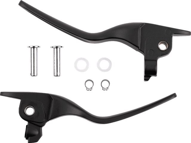 DRAG SPECIALTIES 0610-2262 Custom Lever Set - LSR - Satin Black — image 2 of 2
