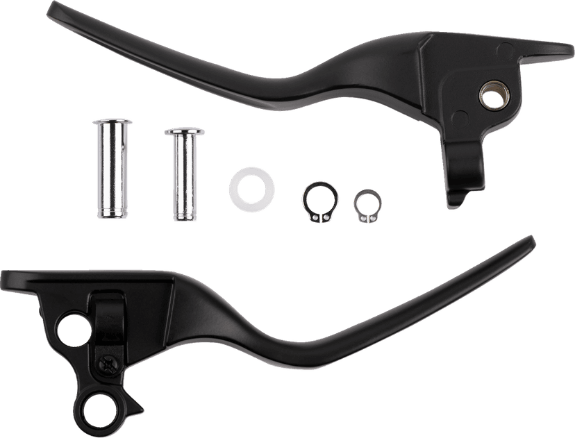 DRAG SPECIALTIES 0610-2266 Custom Lever Set - LSR - Satin Black — image 2 of 2