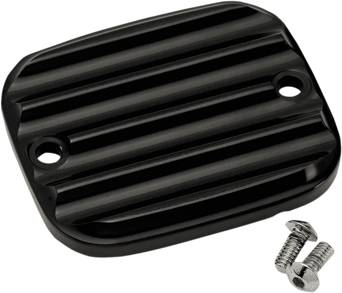 JOKER MACHINE 0611-0133 Front Brake Master Cylinder Cover - Finned - Black