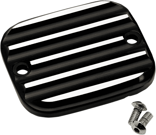 JOKER MACHINE 0611-0134 Front Brake Master Cylinder Cover - Finned - Black/Silver