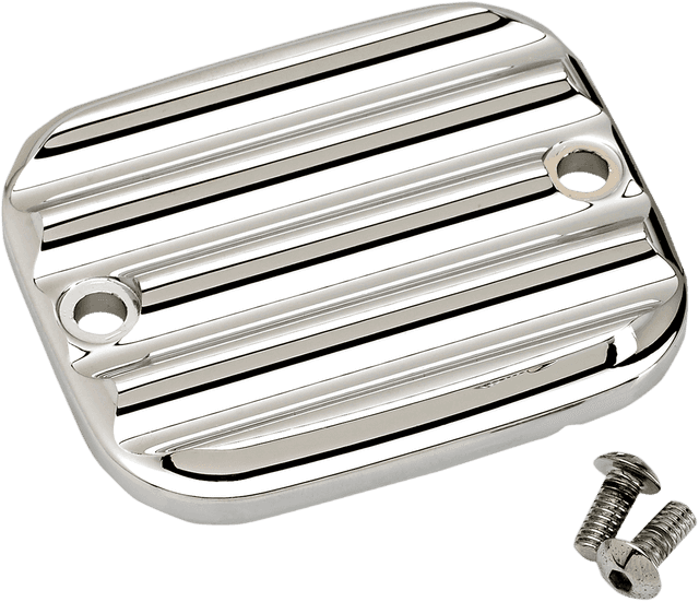 JOKER MACHINE 0611-0135 Front Brake Master Cylinder Cover - Finned - Chrome