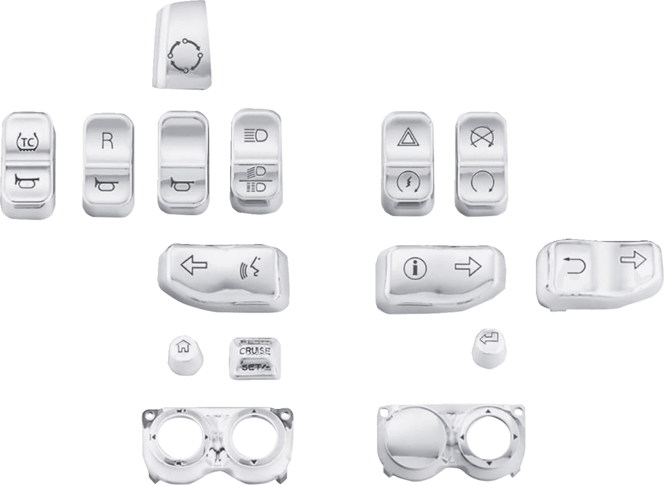 DRAG SPECIALTIES 0616-0393 Switch Cap Kit - Chrome