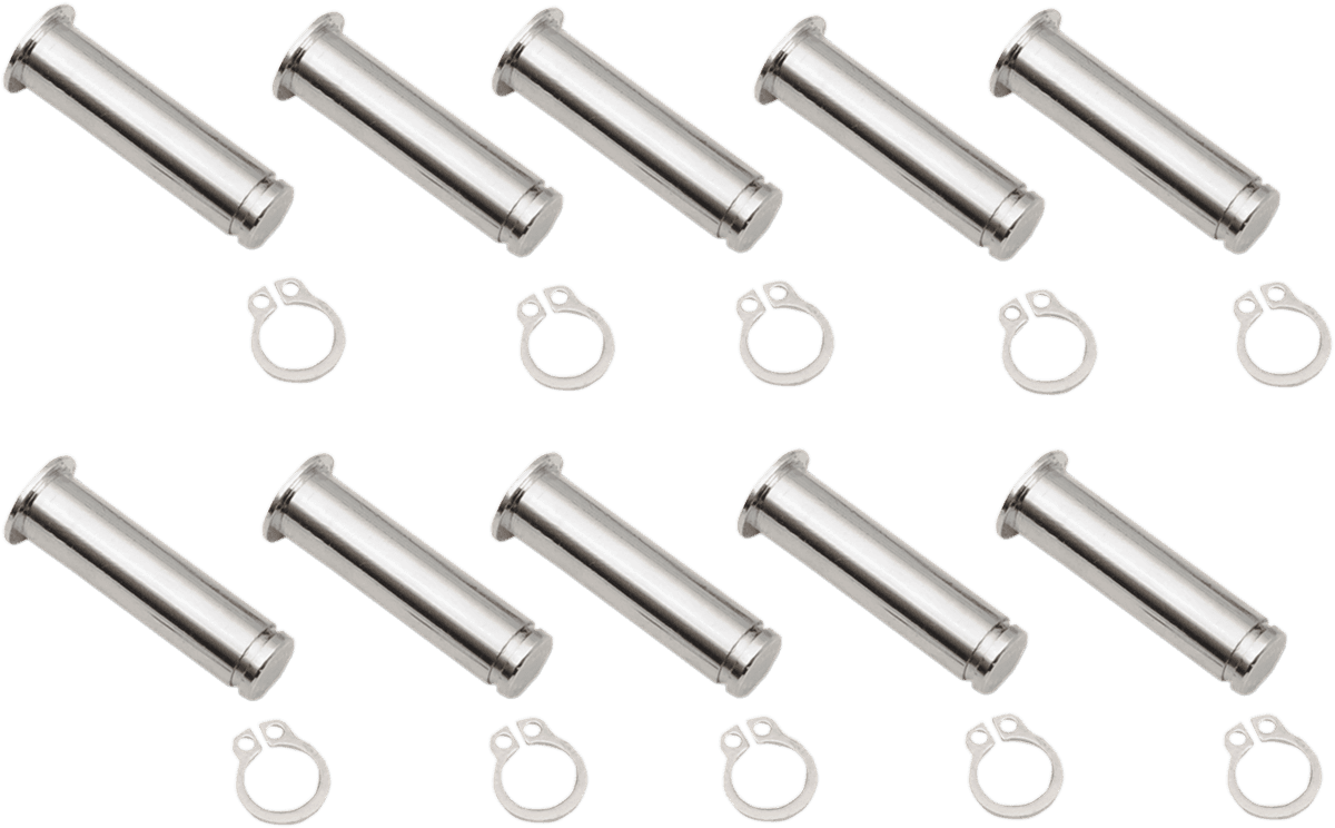 DRAG SPECIALTIES 0617-0195 Pivot Pin/Clip Kit - Lever - 10 Pack - Chrome