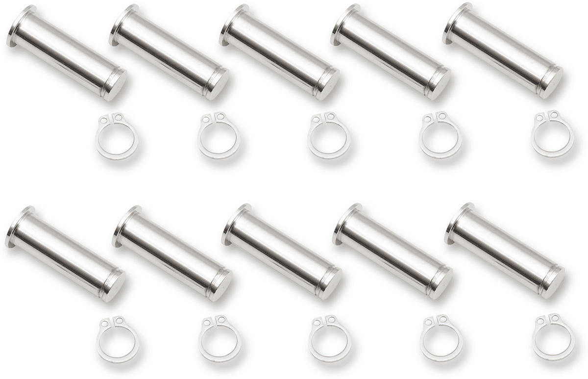 DRAG SPECIALTIES 0617-0197 Pivot Pin/Clip Kit - Lever - 10 Pack - Chrome