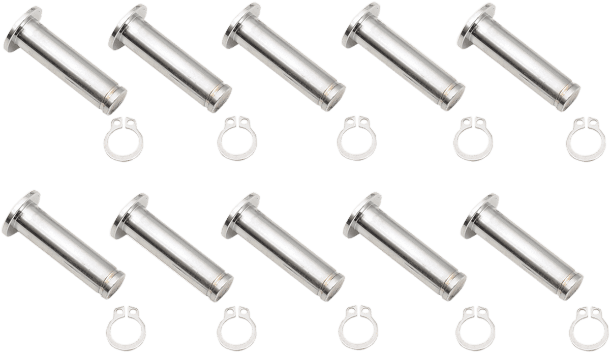DRAG SPECIALTIES 0617-0199 Pivot Pin/Clip Kit - Lever - 10 Pack - Chrome