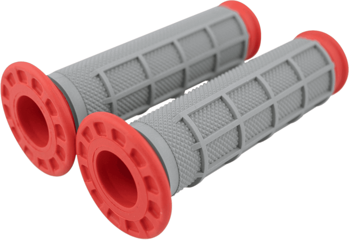 RENTHAL 0630-0456 Dual-Compound ATV Grips - Half Waffle - Red